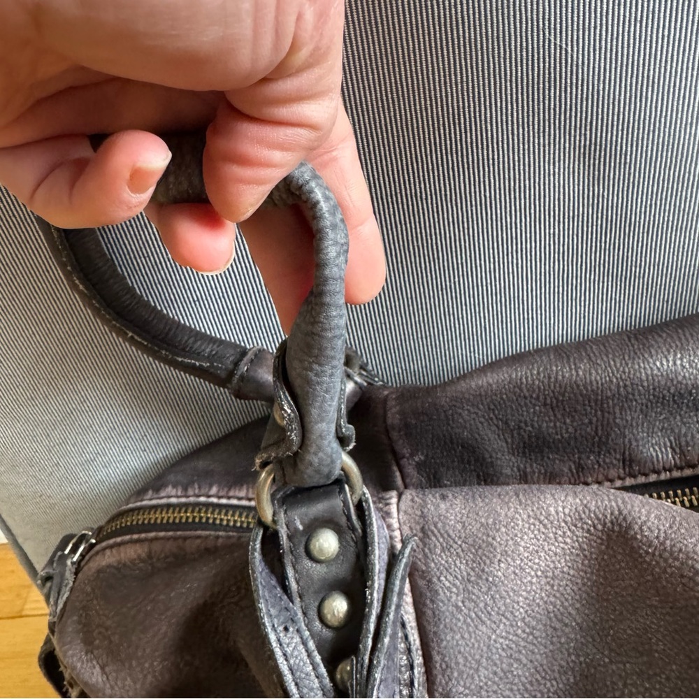 Free People Gray Leather Emerson Tote - Picture 7 of 8